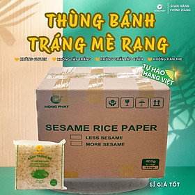 Thùng bánh tráng cuốn 400g/gói (Bánh tráng mè Hồng Phát, bánh tráng cuốn mè đặc sản Phan Rang)