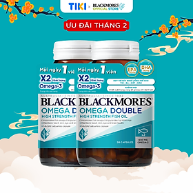 Combo 2 Lọ Viên Uống Dầu Cá Bổ Sung Omega Hỗ Trợ Cho Tim, Mắt và Da Blackmores Double Omega High Strength 90 Viên/Lọ