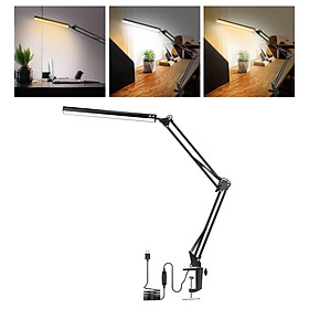 Swing Arm LED Desk Lamp with 3 Color Modes for Headboard Workbench Study