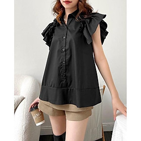 Áo sơ mi nữ dáng A cánh tiên 2 bên hàng thiết kế avnt022302 by germe