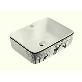 Bồn Lavabo Sứ Chữ Nhật Hoạ Tiết Cấp Handay TH-LB06-07-08-17 Bảo hành lên đến 20 năm