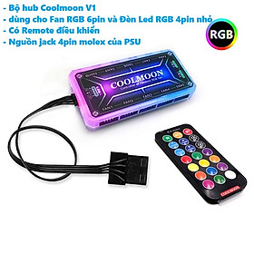 Phụ Kiện Đèn Led RGB Aura Sync Coolmoon đồng bộ Hub + Sync với main 3Pin 5V Trang trí cho máy tính