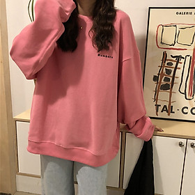 Áo Sweater Mỏng Cổ Tròn Thêu Chữ Thời Trang Cho Nữ