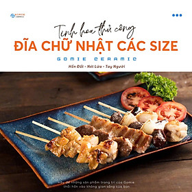 Khay chữ nhật chuyên dùng cho nhà hàng - men xanh hỏa biến đẳng cấp ,sang trọng,sản phẩm by Gomie Ceramic