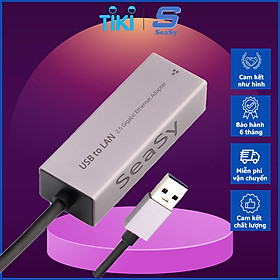 Cáp Chuyển Đổi USB 3.0/USB-C Ra Cổng Mạng Lan RJ45 2500Mbps/2.5 Gigabit Ethernet SeaSy, Cổng Chuyển Đổi USB/Type C To Cổng Lan, Tốc Độ Truyền 2500Mbps, Tương Thích Với Các Mạng Internet Và Hệ Điều Hành – Hàng Chính Hãng