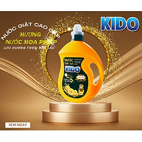 Nước Giặt Xả Quần Áo KIDO Hương Nước Hoa Pháp 3,5 lít vàng - Toả hương