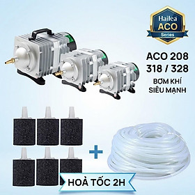 Máy Sủi Oxy Hailea ACO 208/318/328 Bơm Khí Siêu Mạnh Cho Hồ Cá, Bể Hải Sản, Hồ Koi - BỘ SỦI MÁY 208 25W