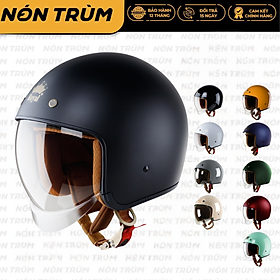 Mũ bảo hiểm xe máy 3/4 kính âm Royal M139 màu trơn, kính âm màu trà hạn chế chói nắng, nhiều size cho nam và nữ