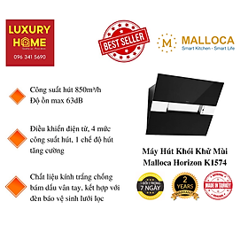 Mua Máy Hút Khói Khử Mùi Áp Tường Dạng Nghiêng Malloca Horizon K1574 - Hàng Chính Hãng