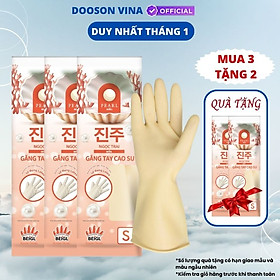 Mua Mua 3 Tặng 2 - Găng Tay Cao Su Tay Lửng Ngọc Trai Hàn Quốc Size S