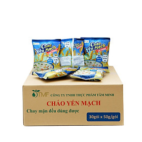 Thùng 30 gói cháo yến mạch ăn liền Tâm Minh ( 30 gói x 50 gam)