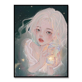 Mua Bộ tranh đính đá 5D tự làm hình cô gái 30*40cm trang trí nhà cửa