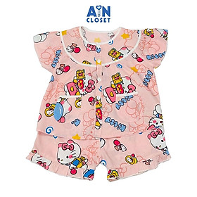 Bộ quần áo Ngắn bé gái họa tiết Mèo Lanh Hồng - AICDBGOFKHAN - AIN Closet