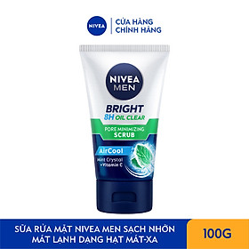 Sữa Rửa Mặt Nivea Men Hạt Mát Xa Sạch Nhờn Mát Lạnh (100G) - 88880