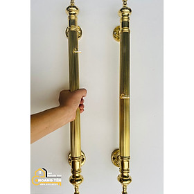 Mua Tay nắm cửa bằng đồng 40cm&57cm  tay nắm cổng bằng đồng đúc đặc 100% nặng 1.6kg - Màu vàng bóng sọc