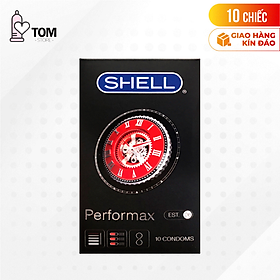 [Hộp 10 cái] Bao cao su Shell Performax 6 in 1 - Kéo dài thời gian