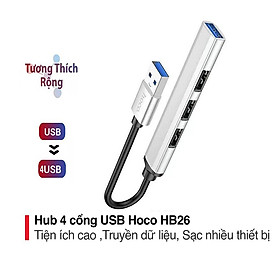 Mua Hub 4in1 Hoco HB26 USB sang 4 cổng USB ( USB 3.0/ 3 USB 2.0) truyền dữ liệu ổn định ( 2 màu ) - Hàng chính hãng