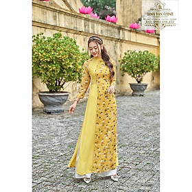 Ao dài hoa nhí tà lệch cao cấp_Duy Chinh_ADHN0012_ Đủ Tông Màu