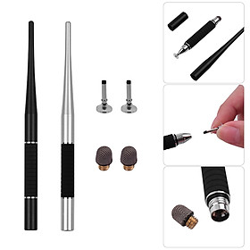 2-in-1 Capacitive Stylus Pen High Precision with Fiber Tip and Disc Tip Metal TouchScreen Pen for Cell Phone Tablet