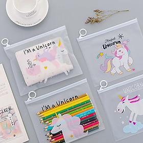 Hộp bút trong suốt nhìn xuyên hình độc giác unicorn – Giao màu ngẫu nhiên