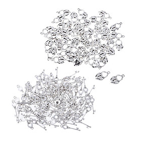 100pcs Lock & 100pcs Key Pendants DIY Jewelry Accessories Necklace Charms