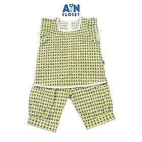 Bộ quần áo lửng bé gái họa tiết Gạch Hoa xanh cotton - AICDBGTXMACX - AIN Closet