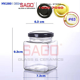 Mua Hũ Thủy Tinh Gia Vị Vuông Nắp Thiết 280ml | 380ml | 500ml | 730ml   Tùy Chọn Dung Tích