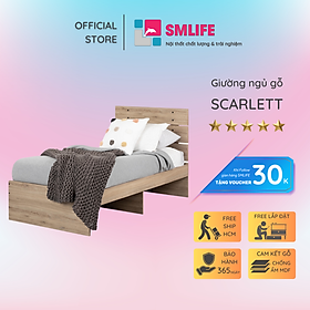 Giường ngủ gỗ hiện đại SMLIFE Scarlett | Gỗ MDF dày 17mm chống ẩm | D206xR125xC100cm