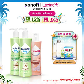 Bộ 2 Sữa Tắm Gội Trẻ Em Lactacyd Baby Extra Milky 500ml + 1 Dung Dịch Vệ Sinh Pro Sensitive 250ml