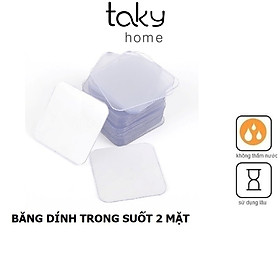 Miếng Dán Nano Siêu Dính, Băng Keo 2 Mặt Dán Tường Tiện Lợi, Trong Suốt, Đa Năng, Loại Vuông 6x6cm - TakyHome 6000