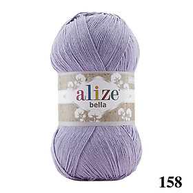 Cuộn sợi cotton hè trơn Bella 100 hãng Alize Yarns đan móc áo, váy, khăn hè siêu mát