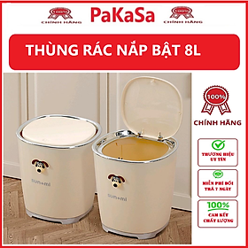 Thùng Rác Thông Minh Nắp Bật Nhấn Nút Hình Cún SUNMI 8 Lít, Tiện Dụng Cho Văn Phòng, Gia Đình