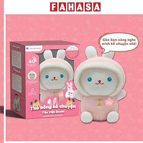 Thỏ Bông Kể Chuyện - Mắt Xanh Loại To - Món Quà Trí Tuệ Cho Bé