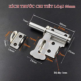 Chốt Khóa Cửa Then Ngang KUNBE Chất Liệu Thép Không Gỉ Có Lỗ Gài Phù Hợp Nhiều Loại Cửa, Tủ