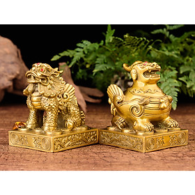 Mua Tượng đôi tỳ hưu bệ bằng đồng thau cỡ trung phong thủy Hồng Thắng