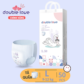 Tã Quần Double Love cho bé Size M54-L50- XL46- XXL44 siêu mỏng, siêu thấm hút an toàn cho bé