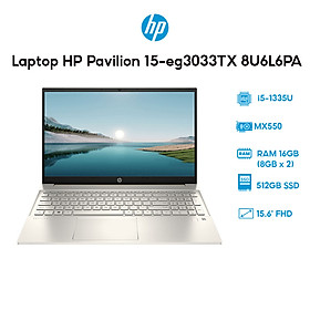 Laptop HP Pavilion 15-eg3033TX 8U6L6PA i5-1335U | 16GB | 512GB | VGA MX550 2GB | 15.6' FHD | Win 11 - Hàng Chính Hãng