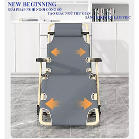Mua Folding Deck Chair Office Siesta Deck Chair Dual-use Outdoor Household Recliner Lazy Balcony Sun Lounge Chair Multifunctional./ Ghế xếp thư giãn  ghế xếp du lịch  giường gấp văn phòng  nội thất  ghế xếp gọn