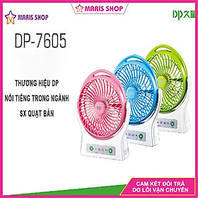 Mua Quạt sạc PIN công suất lớn để bàn nội địa Trung Quốc có đèn LED  3 chế độ gió khay pin rời dễ dàng thay thế