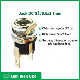 Jack DC sắt iack cắm 5.5x2.1mm dẫn nguồn cho adapter, thiết bị điện