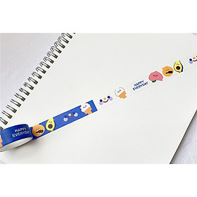 Cuộn băng dính washi tape lalunavn in họa tiết đáng yêu trang trí sổ tay 20 mẫu - A01