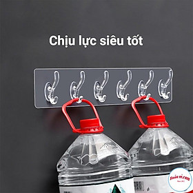 Mua Thanh Treo Đồ Dán Tường 6 Móc Liền Mạch Trong Suốt Siêu Dính 00992