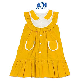 Đầm bé gái họa tiết Hoa vàng cotton hạt - AICDBGPRLEYX - AIN Closet