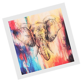 Hình ảnh Modern Art Oil Painting Canvas Picture Colorful Elephant Wall Decor