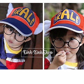 Kính ngố mắt tròn gọng nhựa đen trẻ em