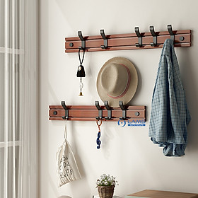 Móc treo quần áo gắn tường bằng gỗ MA17, móc di chuyển