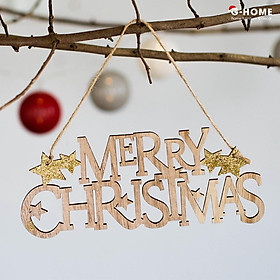 Bảng chữ Merry Christmas trang trí Giáng sinh Ghome, bảng đèn led bảng gỗ decor trang trí cây thông Noel PHUKIEN M4 M5