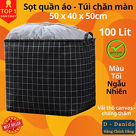 Túi Bạt Đựng Quần Áo, Chăn Mền, Túi Chăn 100L Chống Thấm Nước - Sọt Đựng Đồ Gấp Gọn Cỡ Đại 50x40x50cm - Hàng Chính Hãng