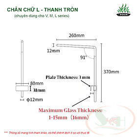 Chân treo đèn Week Aqua Stand chữ L thanh tròn / dẹt nâng đèn bể cá tép thủy sinh cảnh