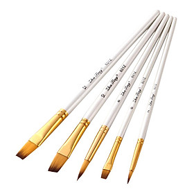Sơn Bộ Cọ 5 Miếng Chuyên Nghiệp Bút Lông Nghệ Sĩ Cọ Nylon Bàn Chải Tóc Các Loại Hình Dạng Cho Màu Nước Dầu Acr
